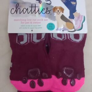 Chatties matching low-cut socks set for pet owner for Big pups